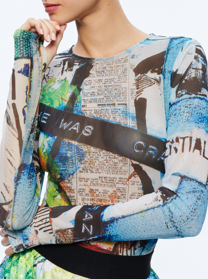 A+O X BASQUIAT DELAINA TOP - CONFIDENTIAL image 1 - Alice And Olivia