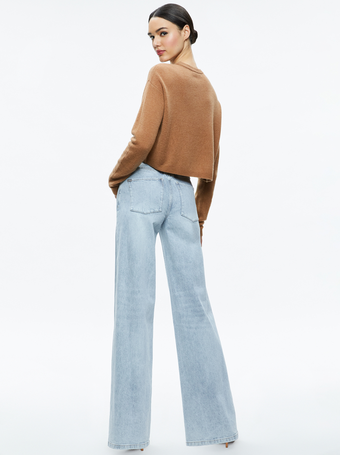 SHERRELL CASHMERE CREW NECK PULLOVER - CAMEL image 2 - Alice And Olivia