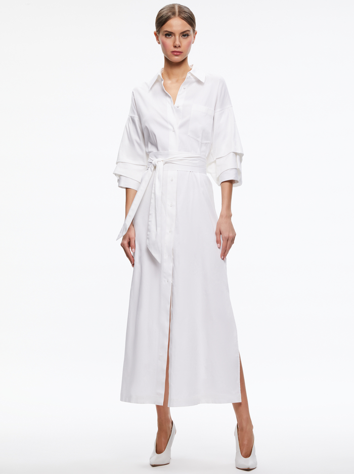 TANIKA BUTTON FRONT MAXI DRESS - WHITE - Alice And Olivia