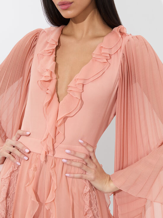 ROSE TAN-DAY SUNBURST SLEEVE MAXI DRESS