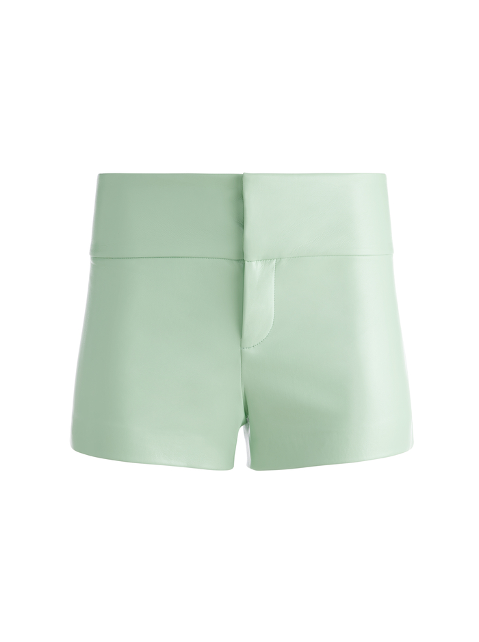 OLIVIA VEGAN LEATHER SHORT - PISTACHIO image 5 - Alice And Olivia