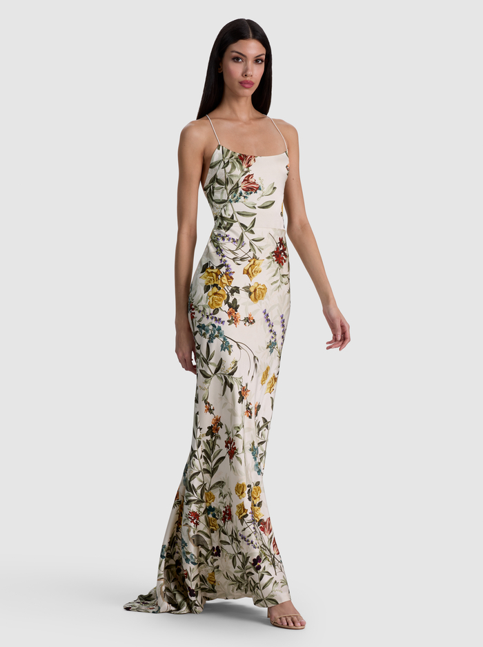 MONTANA MAXI SLIP DRESS - DESERT SPRIGS VANILLA image 4 - ALICE + OLIVIA