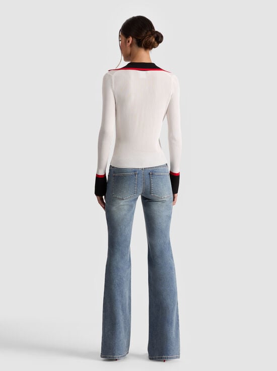 SOFT WHITE/MULTI-NEALIE CARDIGAN