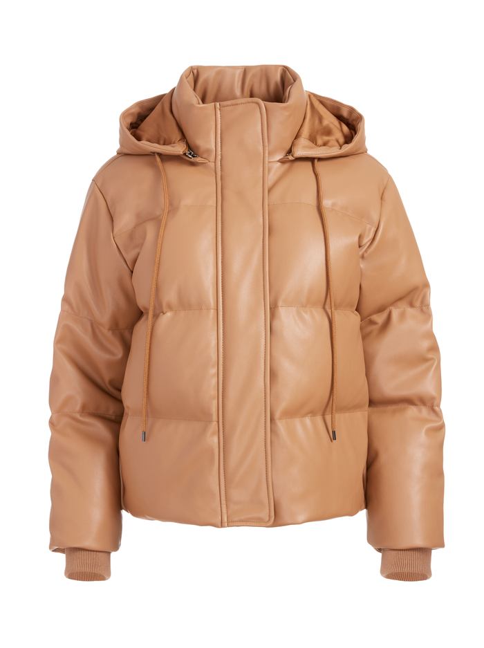 ROBINSON VEGAN LEATHER PUFFER - CAMEL image 5 - Alice And Olivia