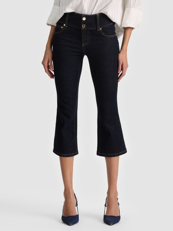 DARK RINSE-KAI LOW RISE CAPRI JEAN