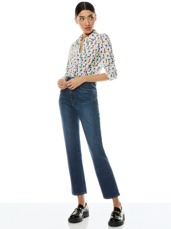 WILLA SILK BLOUSE - PASSPORT STACE image 4 - Alice And Olivia