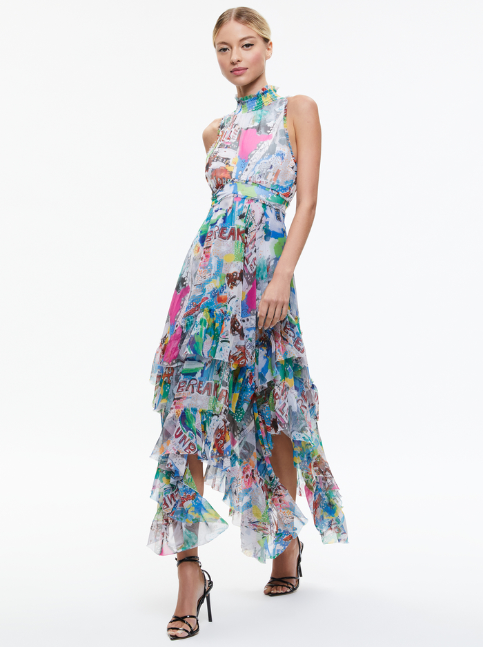 A+O X BASQUIAT EVELYN MAXI DRESS - UNBREAKABLE - Alice And Olivia