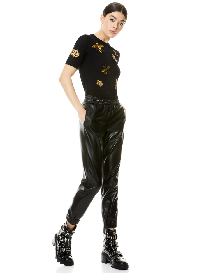 CIARA BEE EMBELLISHED PULLOVER - BLACK/MULTI image 4 - Alice And Olivia