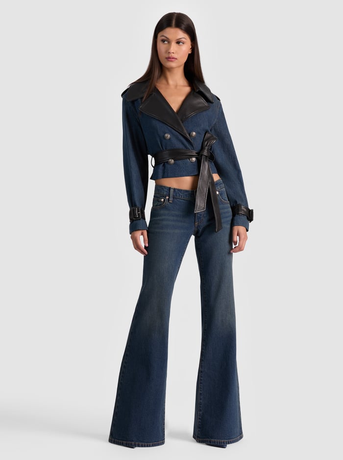 KEITH CROPPED DENIM TRENCH - CLEMENTINE TINT image 4 - Alice And Olivia