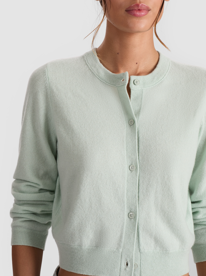 DOLLIE CASHMERE CARDIGAN - GREEN TEA image 4 - Alice And Olivia