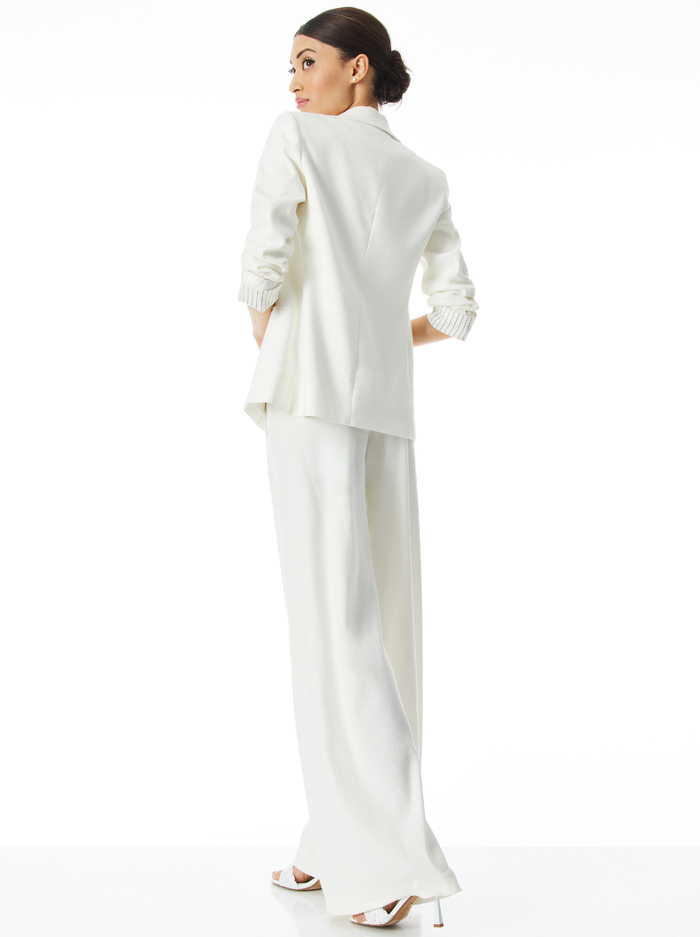 NIGEL SCRUNCHED CUFF BLAZER - OPTIC WHITE image 1 - Alice And Olivia