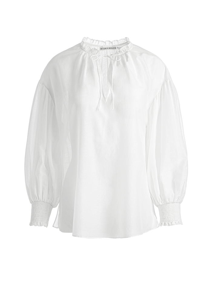 JULIUS VOLUMINOUS BLOUSON SLEEVE BLOUSE - OFF WHITE image 5 - Alice And Olivia