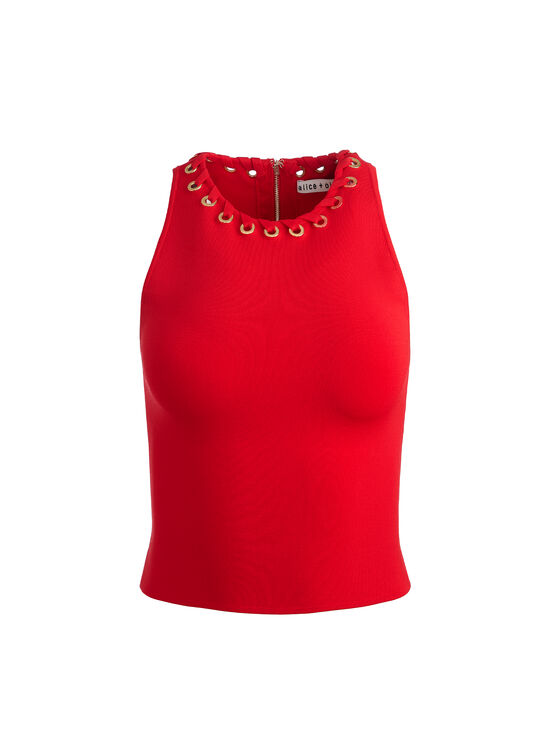 V-Neck Hardware One-Piece Swimsuit