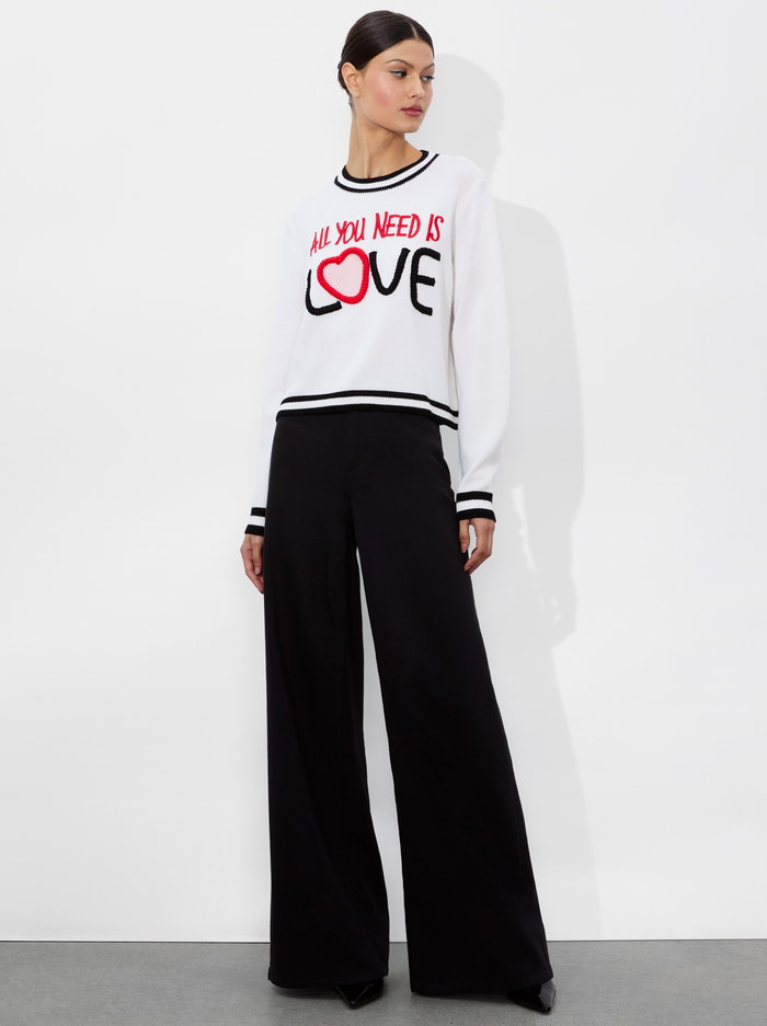 A+O X THE BEATLES RORIE PULLOVER - SOFT WHITE MULTI image 4 - Alice And Olivia