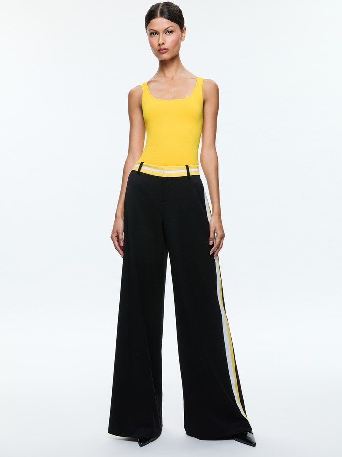 ERIC PANT - BLACK/MUSTARD SEED/WHITE image 4 - Alice And Olivia