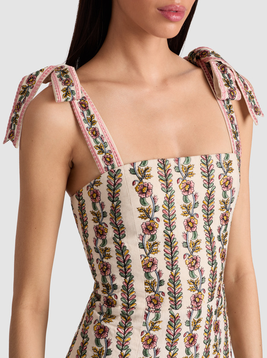 OFF WHITE/MULTI-MARYANN MINI DRESS