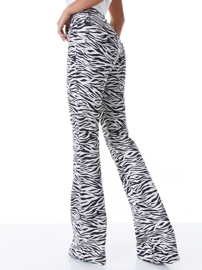STACEY LOW RISE BELL BOTTOM JEAN - ZEBRA - Alice And Olivia