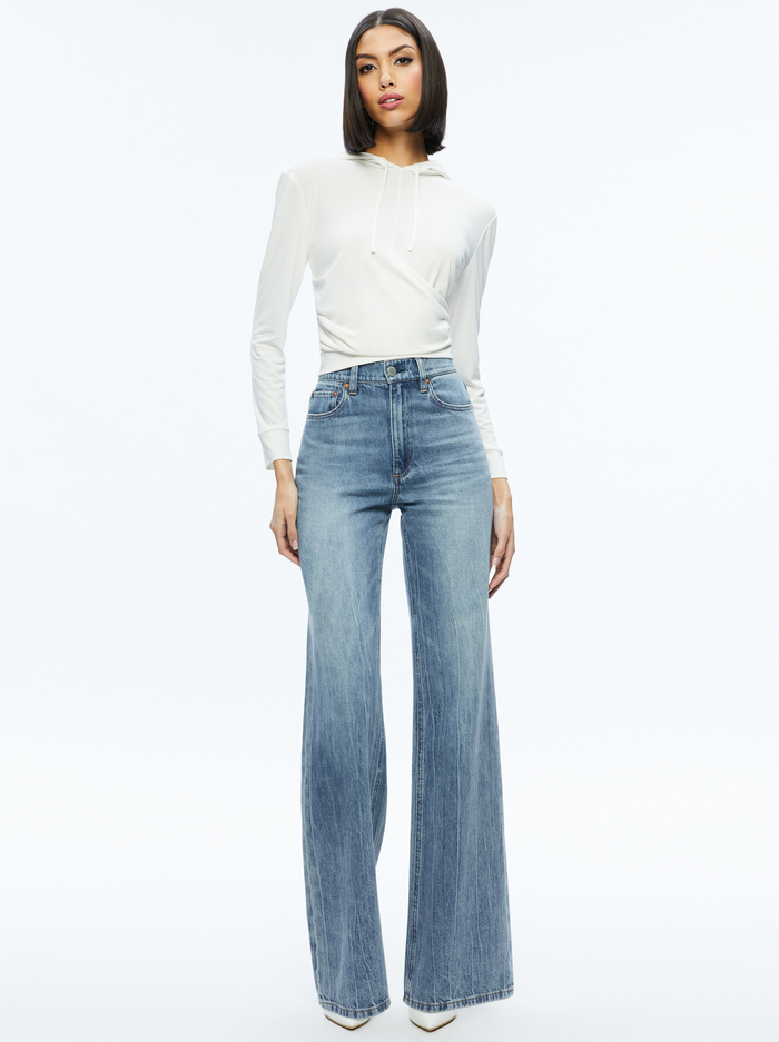 KIRK WRAP FRONT HOODIE - OFF WHITE image 4 - Alice And Olivia