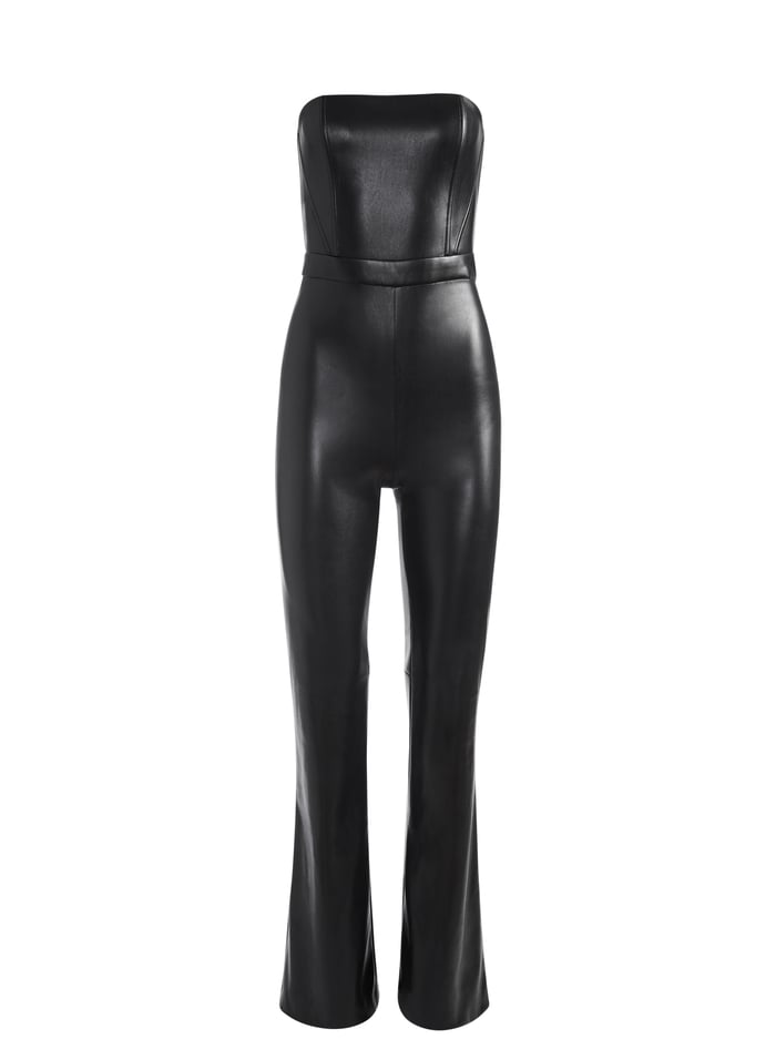 LAVERA VEGAN LEATHER JUMPSUIT - BLACK image 5 - Alice And Olivia
