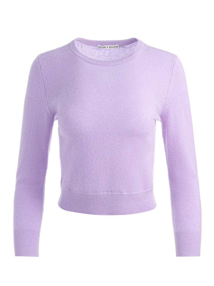 CAROLANN CASHMERE SHRUNKEN PULLOVER - DARK LILAC image 5 - ALICE + OLIVIA