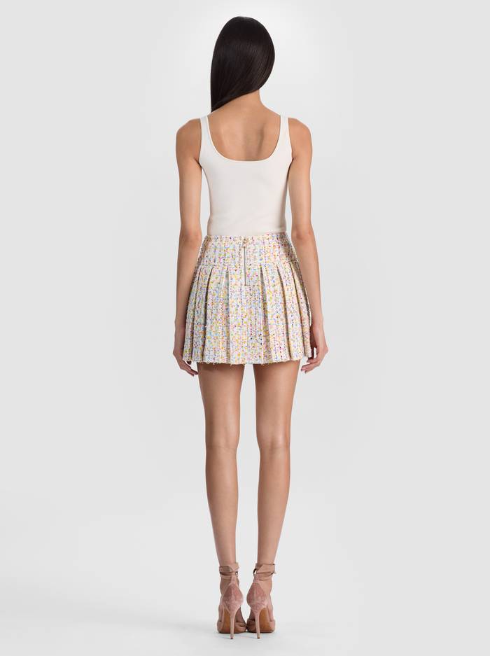 EMILIE TWEED MINI SKIRT - OFF WHITE/MULTI image 2 - ALICE + OLIVIA