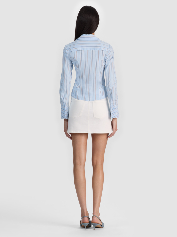 FREYA BUTTON DOWN TOP - CAROLINA BLUE MULTI image 2 - ALICE + OLIVIA