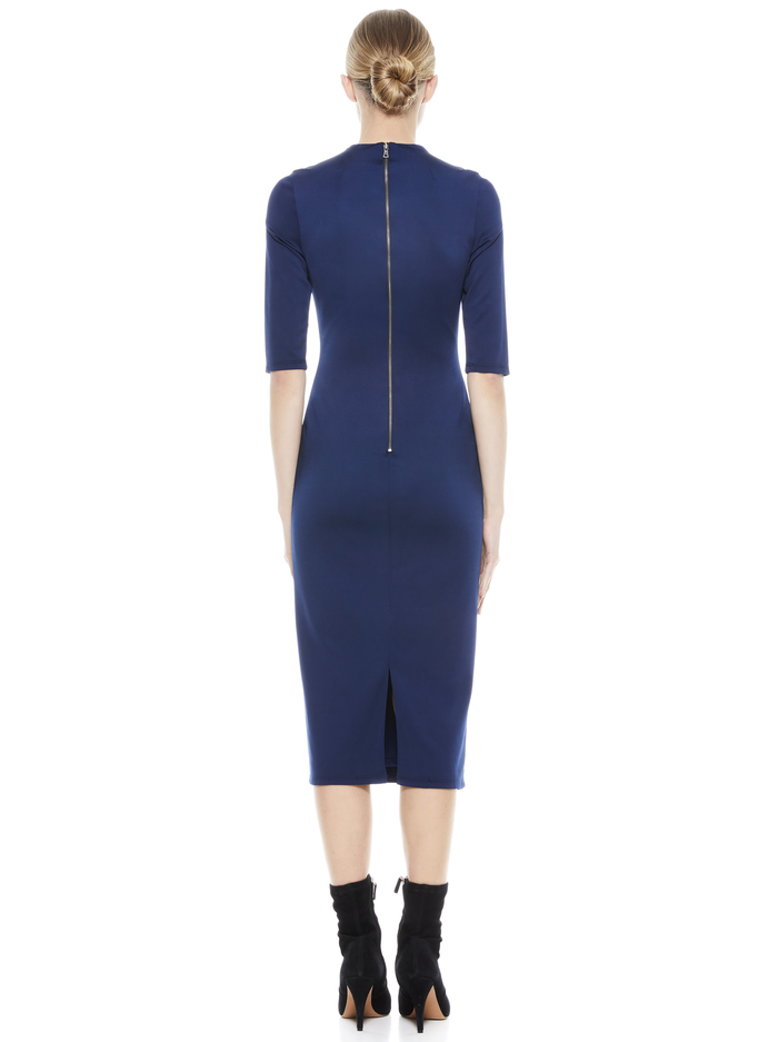 DELORA MIDI DRESS - NAVY image 2 - Alice And Olivia