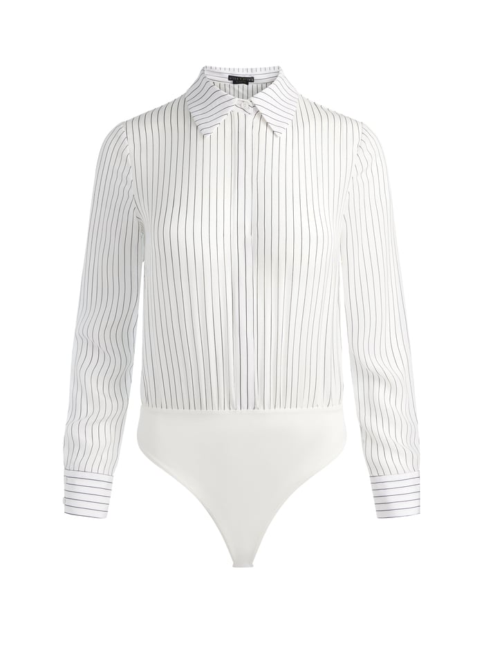 WILLA SILK BODYSUIT - OFF WHITE/BLACK image 5 - Alice And Olivia