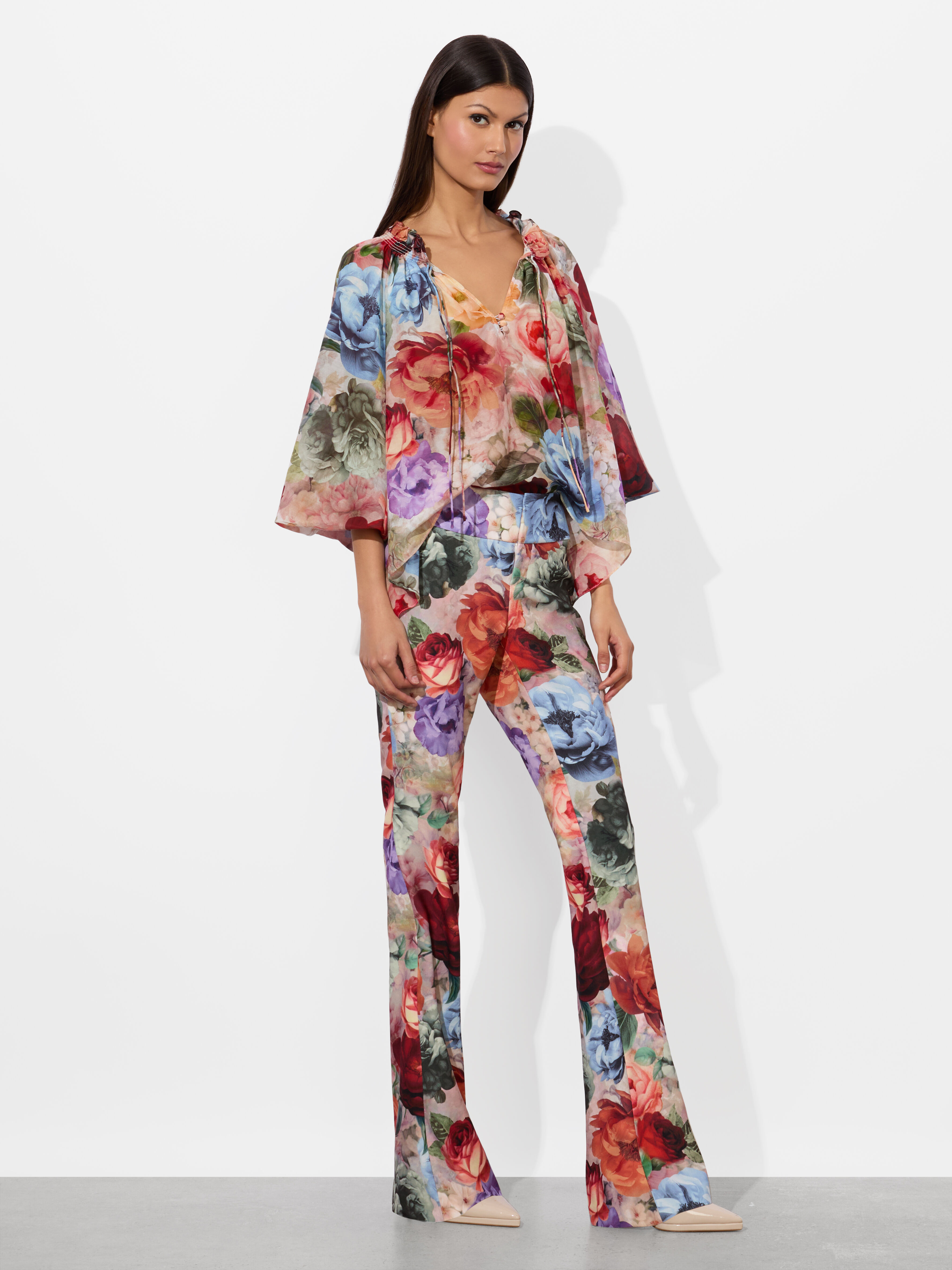 Andrew High Waisted Bootcut Slim Pant In Monarch Light