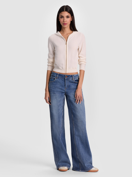 ECRU-DOLLIE CARDIGAN ZIP HOODIE