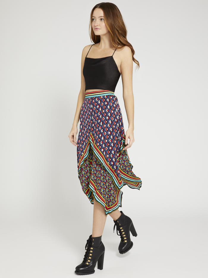 MAURA TIERED HANDKERCHIEF SKIRT - MOD MOON MULTI image 4 - Alice And Olivia
