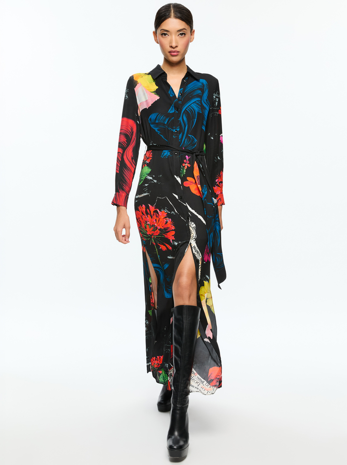 CHASSIDY MAXI SHIRT DRESS - AZALEA FLORAL image 3 - Alice And Olivia