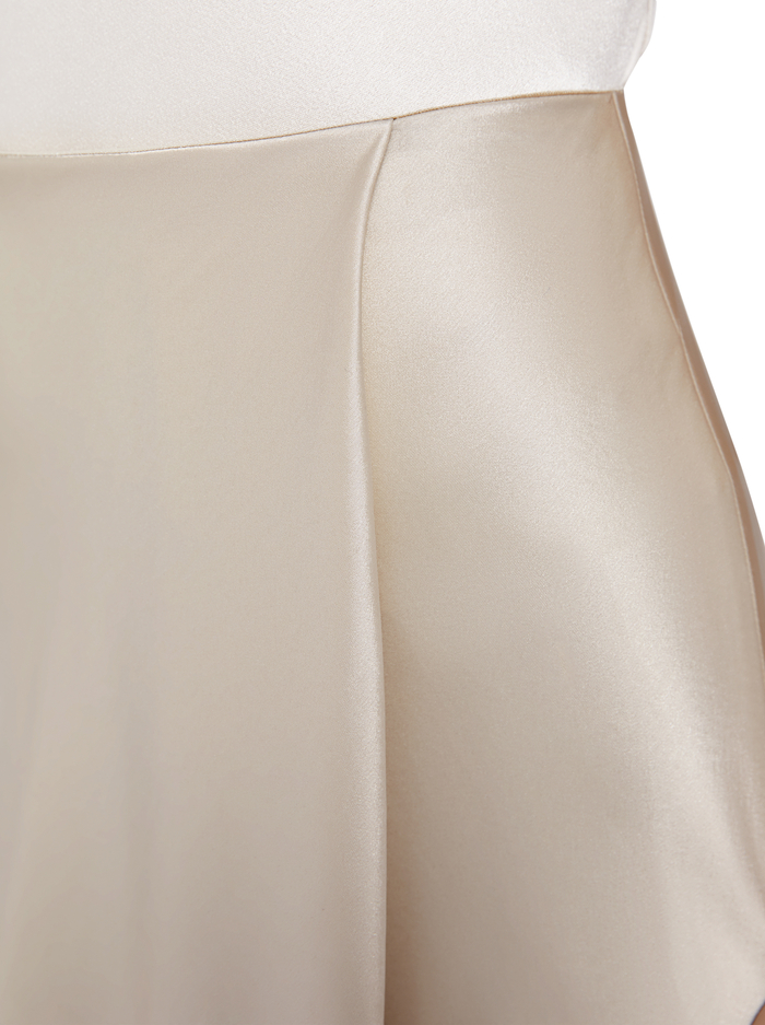 JAYLA DRAPE SLIP MIDI SKIRT - TAUPE image 3 - Alice And Olivia