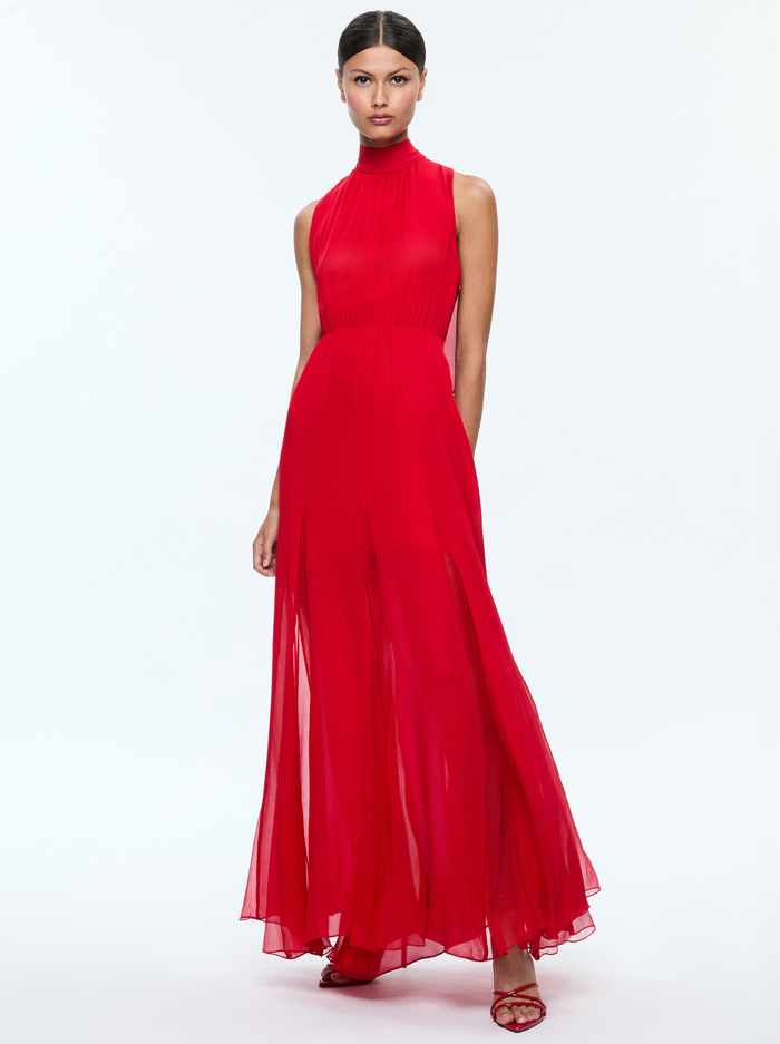 DITA MAXI DRESS - BRIGHT RUBY image 4 - Alice And Olivia