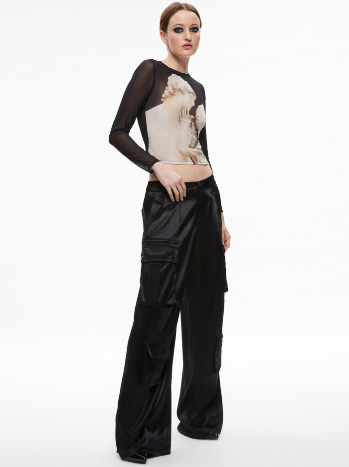 DELAINA MESH CROP TOP - ITALIAN ROMANCE image 4 - Alice And Olivia