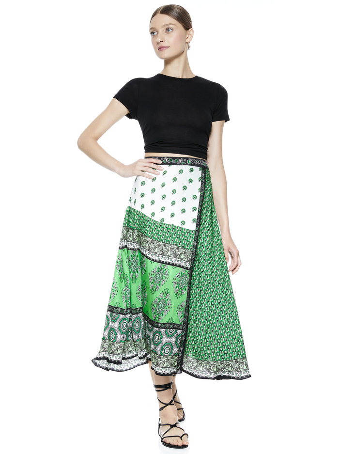 Nanette Mock Wrap Midi Skirt | Alice And Olivia
