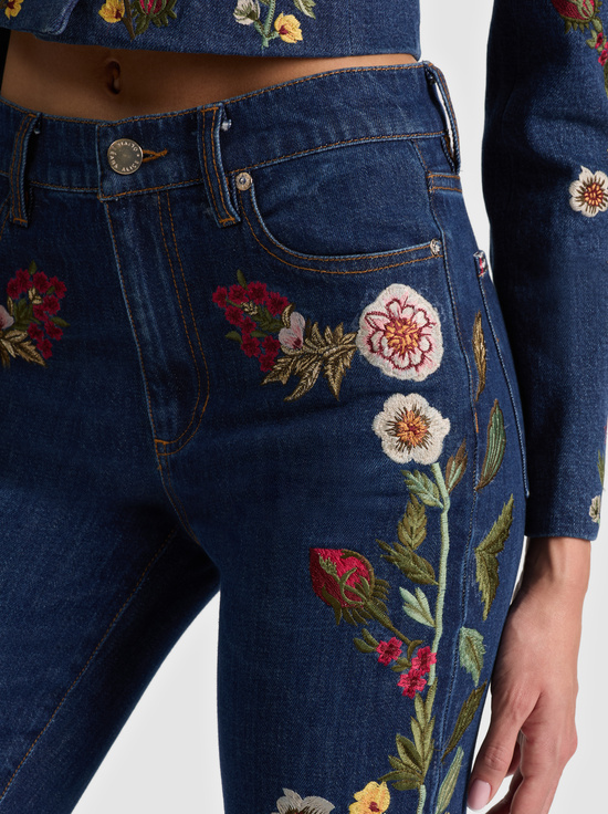 CATHERINE DARK MULTI-BEAUTIFUL EMBROIDERED JEAN