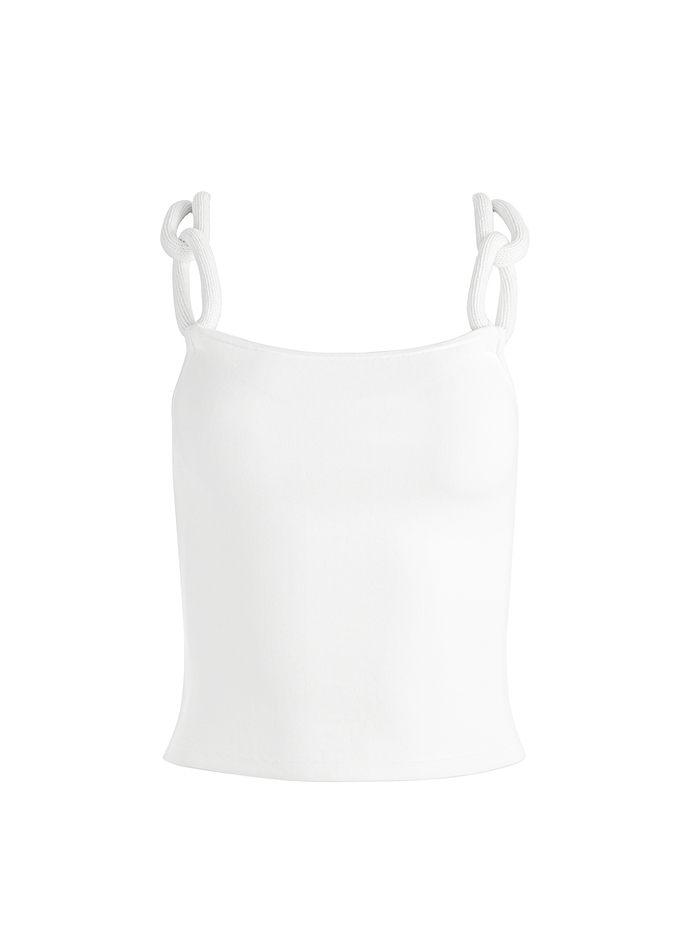 GRETEL TOP WITH CHAIN CORD STRAPS - SOFT WHITE image 5 - Alice And Olivia
