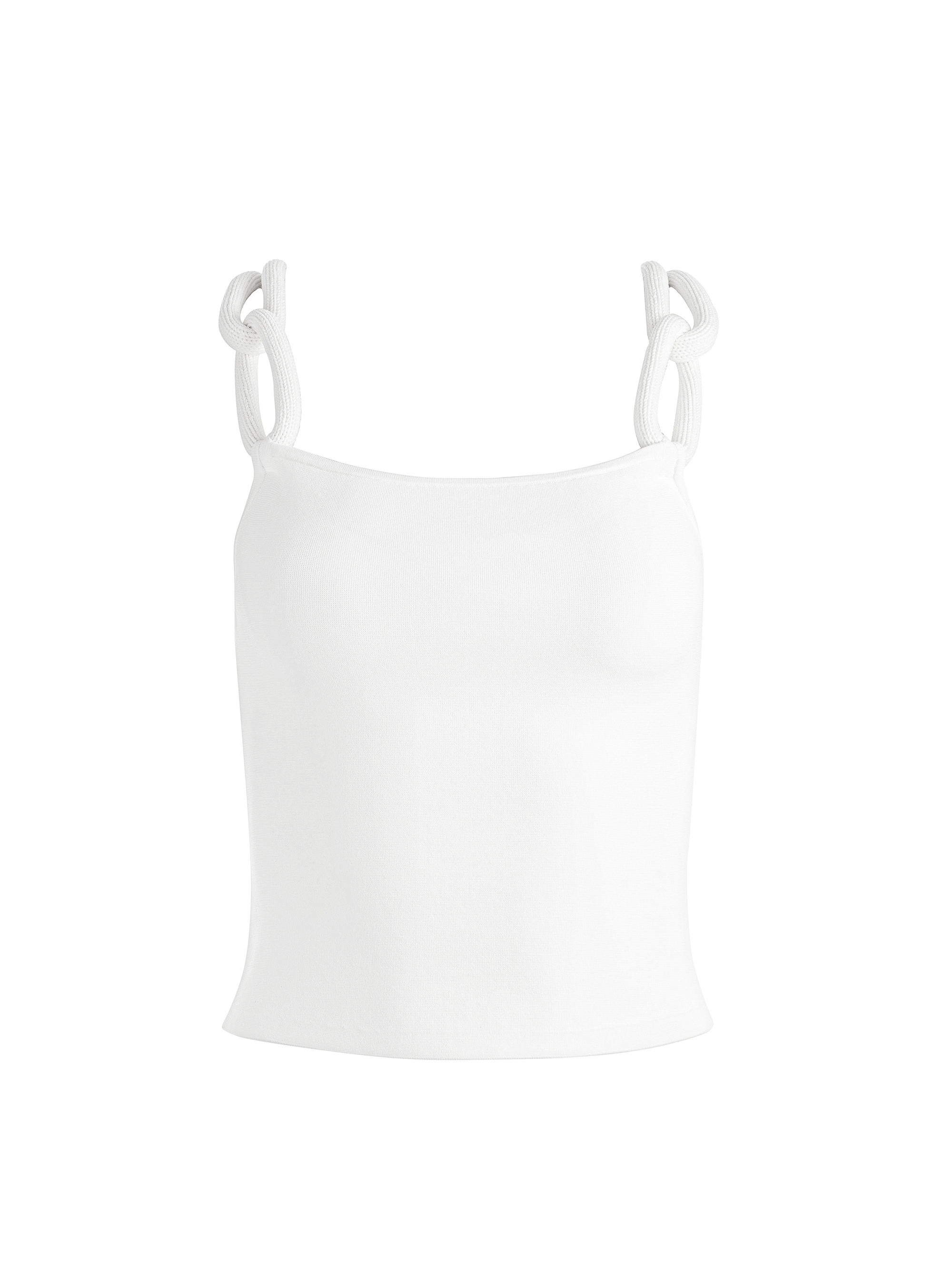 Gretel Top With Chain Cord Straps In Soft White | Alice And Olivia