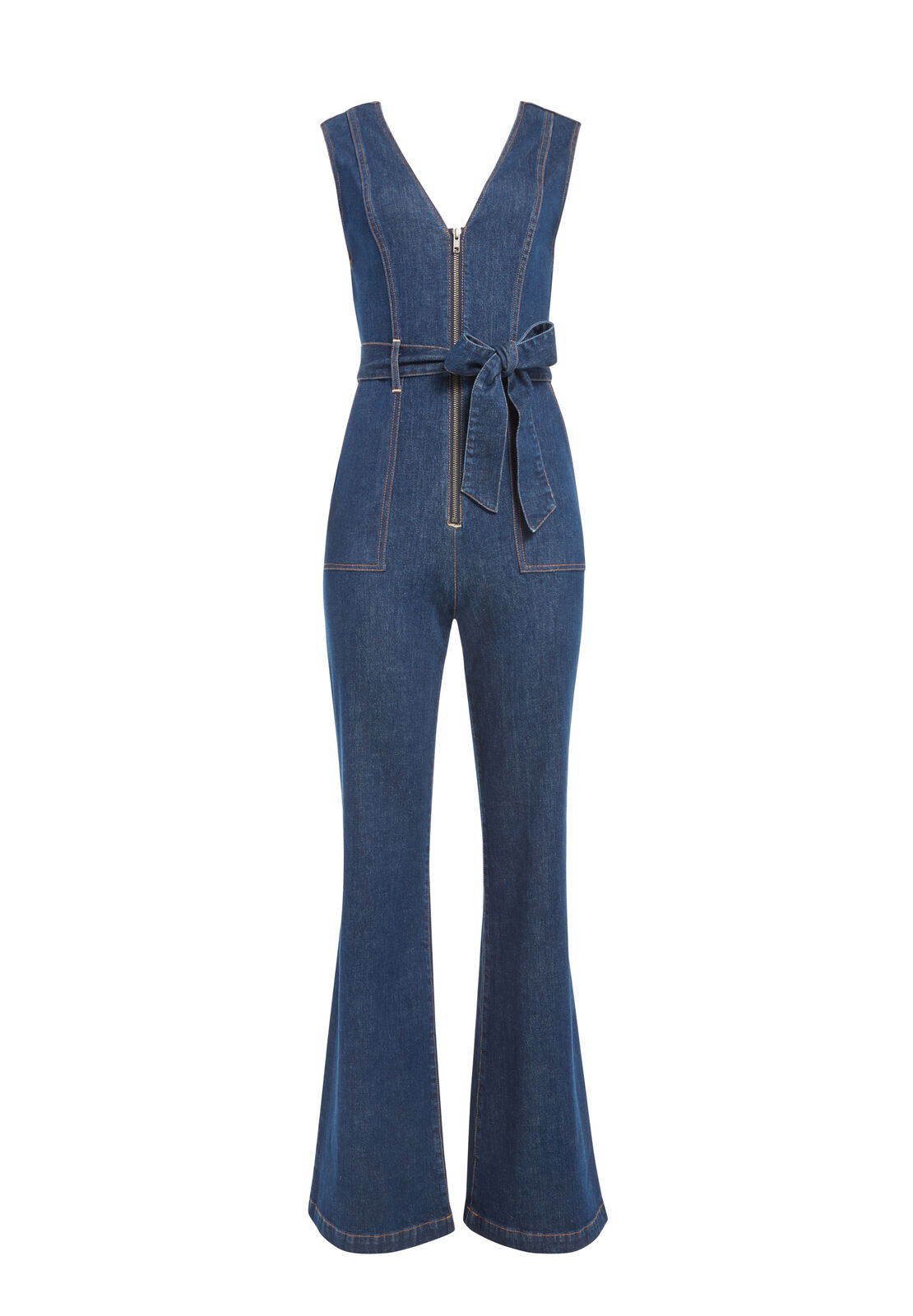 alice and olivia jumpsuit denim