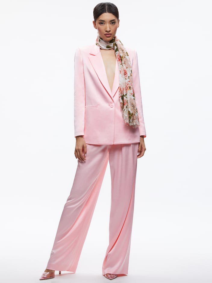 DENNY NOTCH COLLAR BOYFRIEND BLAZER + POMPEY HIGH WAISTED PLEATED PANT -