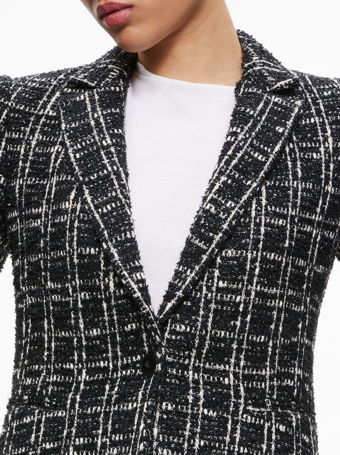 MACEY FITTED BLAZER - BLACK/WHITE image 2 - Alice And Olivia