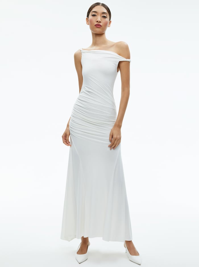 BIANCA TWISTED OFF THE SHOULDER MAXI DRESS - OFF WHITE - Alice And Olivia