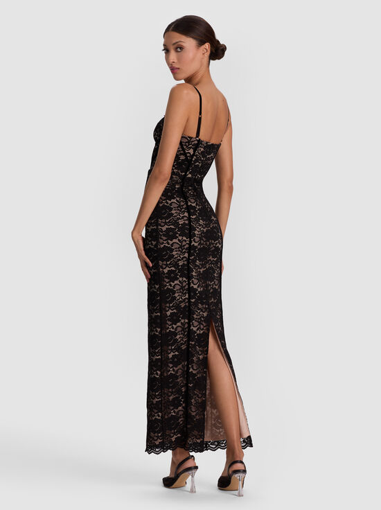 BLACK-CARISSA LACE MAXI DRESS