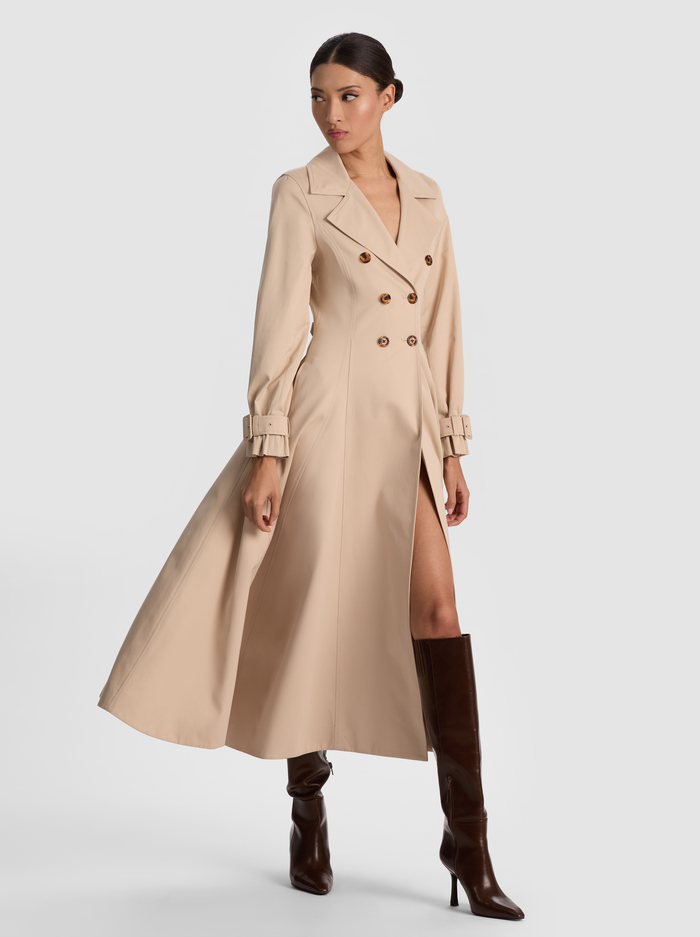 ELLIE TRENCH COAT - LATTE - ALICE + OLIVIA