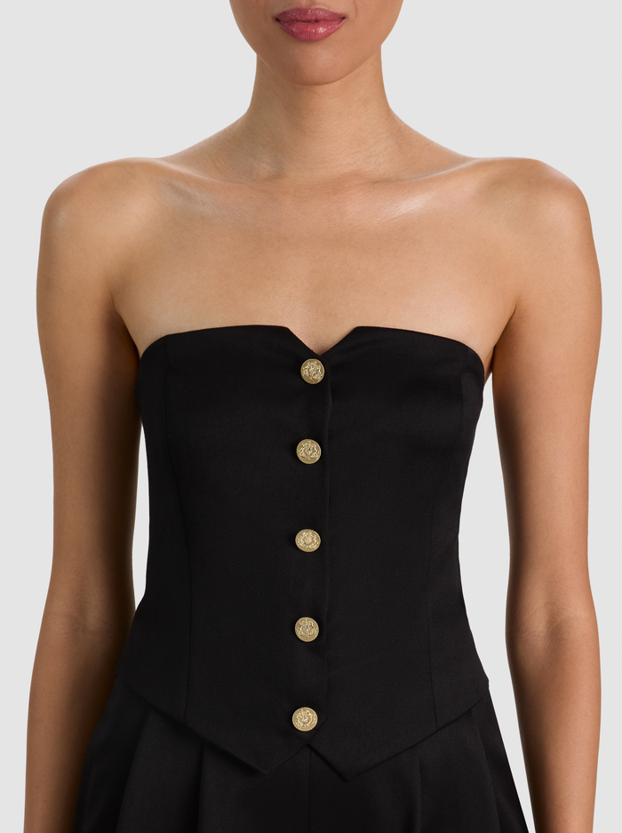 KELCEY STRAPLESS WOOL JUMPSUIT - BLACK image 3 - ALICE + OLIVIA