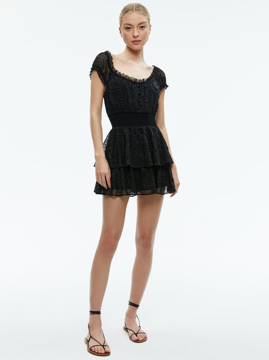 BLACK-GRACIE RUFFLE ROMPER