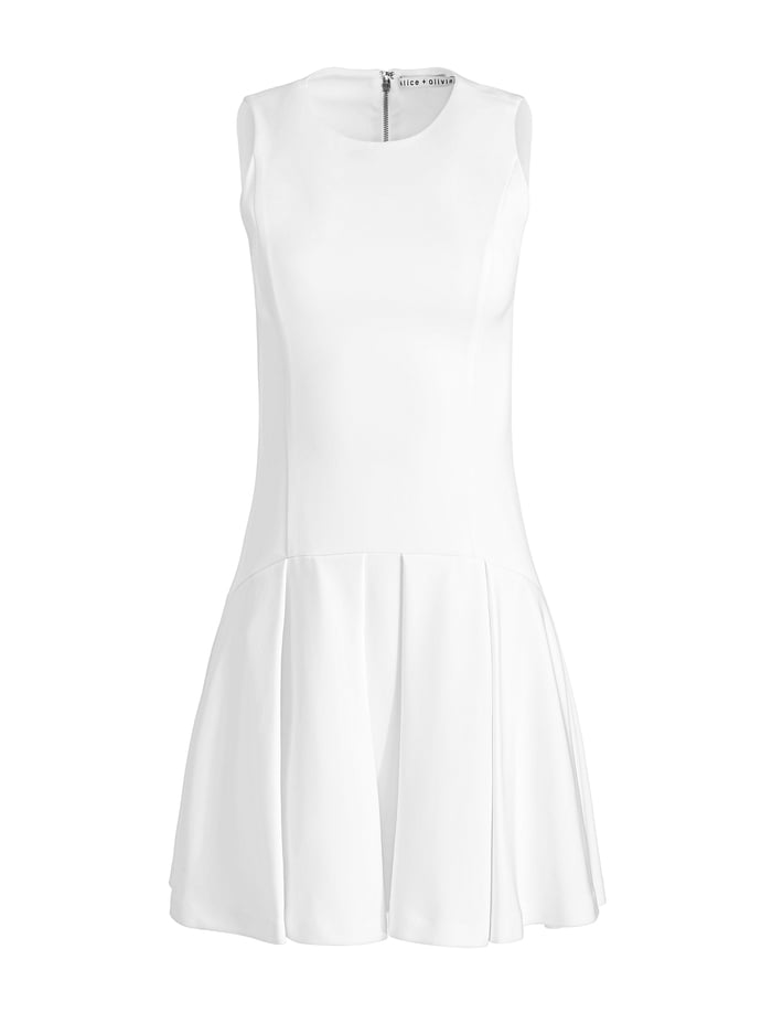 ADLEY DROP WAIST MINI DRESS - OFF WHITE image 5 - Alice And Olivia