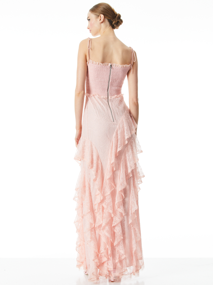 JOCELYN RUFFLE MAXI DRESS - ENGLISH ROSE image 1 - Alice And Olivia