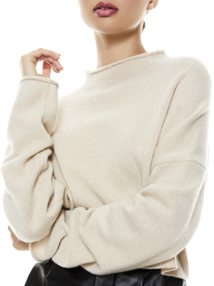 CAMERON CROPPED SWEATER - SEPIA image 3 - ALICE + OLIVIA